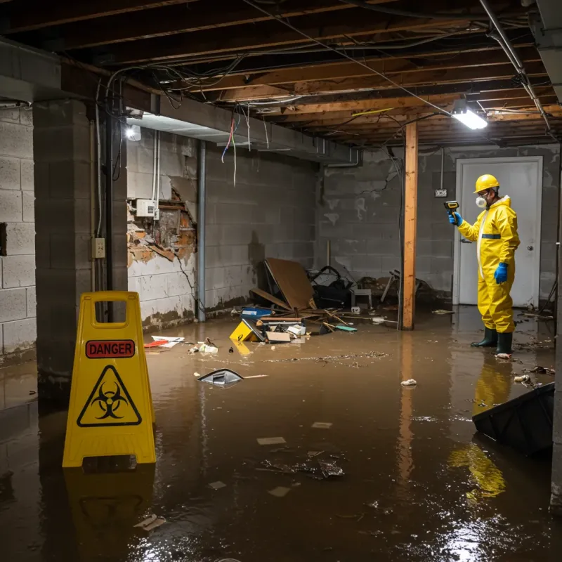 Flooded Basement Electrical Hazard in Robeson County, NC Property