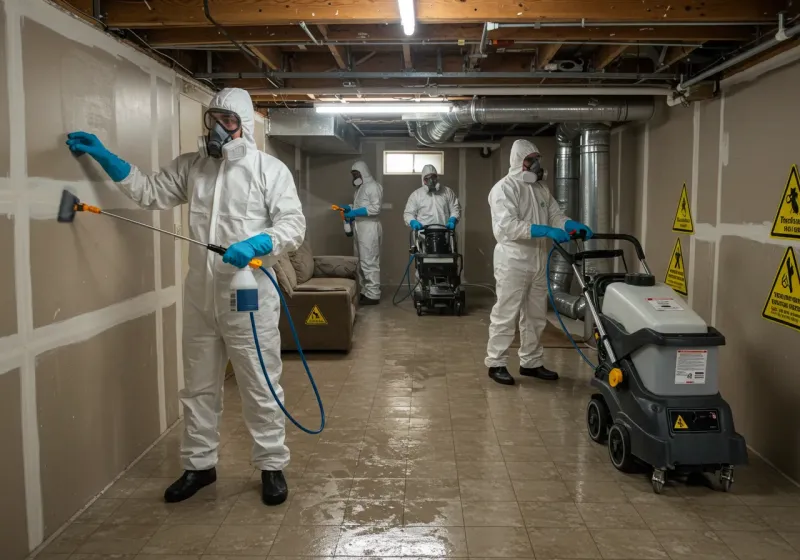 Basement Moisture Removal and Structural Drying process in Robeson County, NC